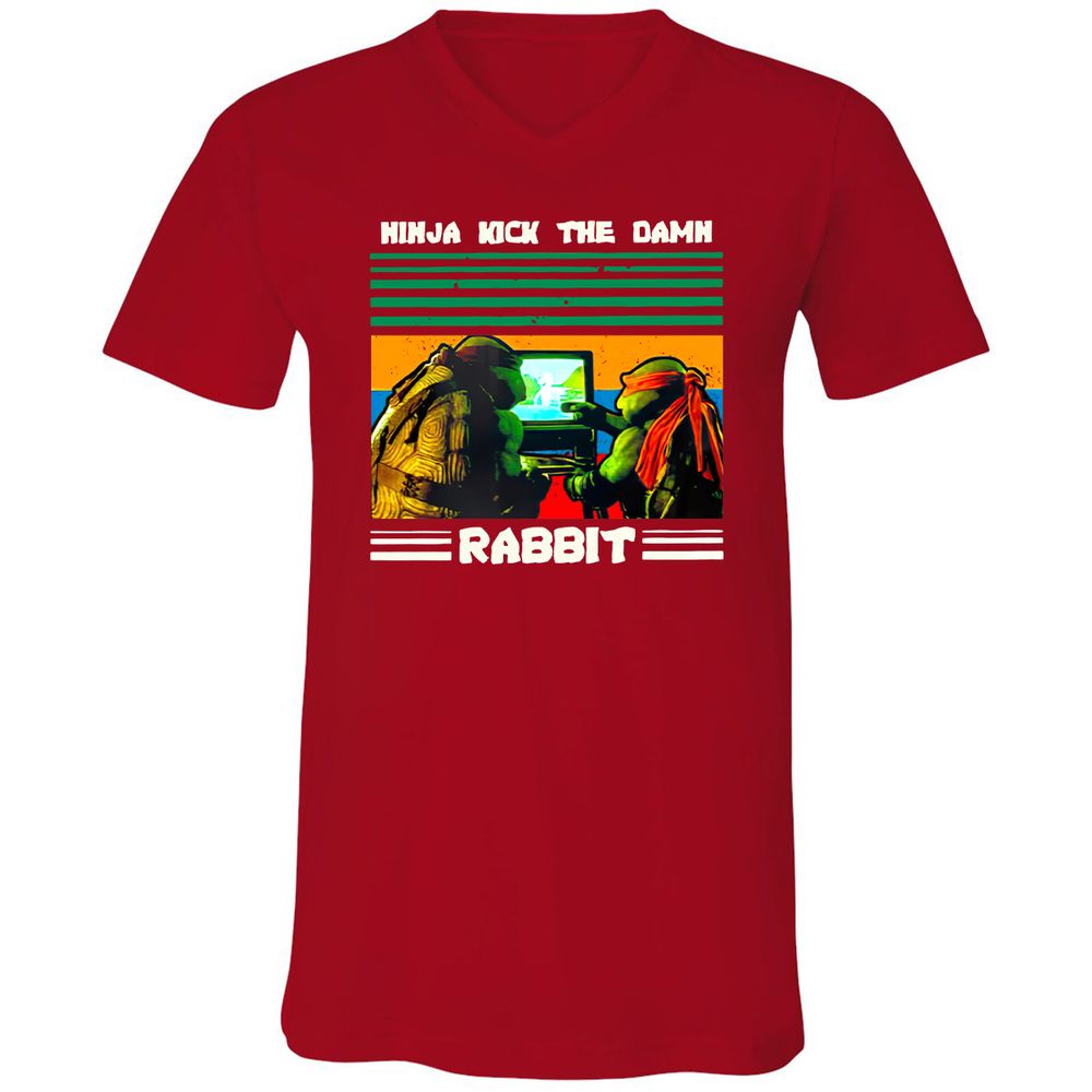 Unisex V-Neck T-Shirt - YAV7NQNL - Red - 3