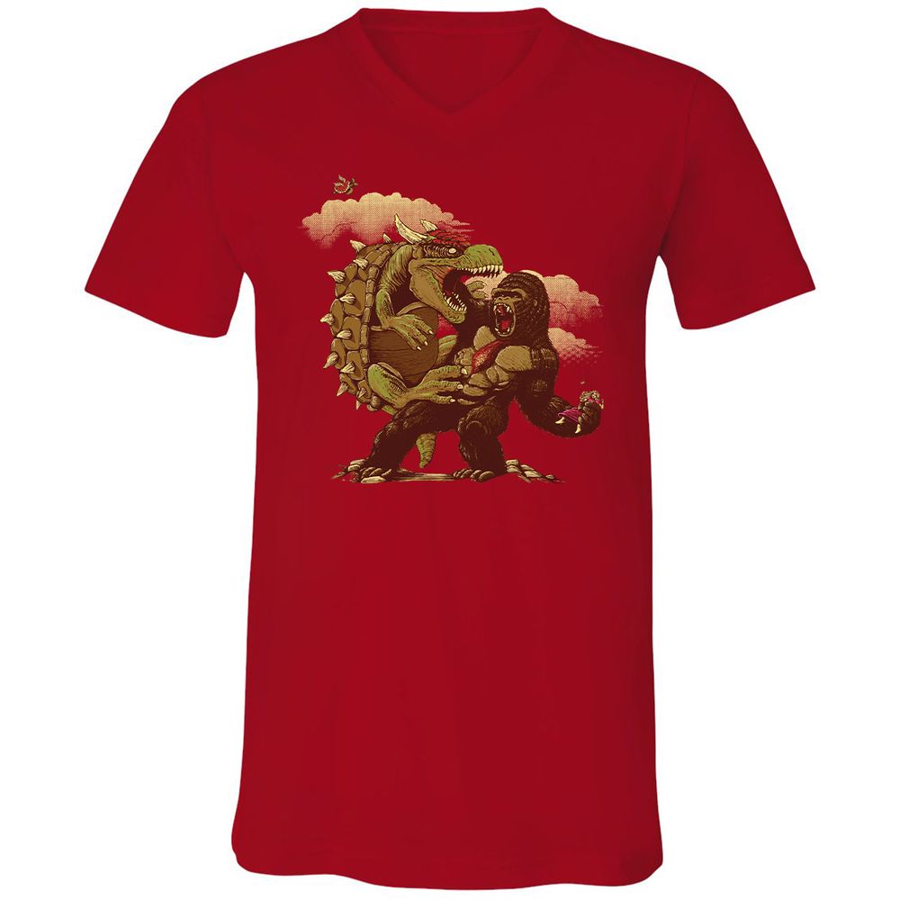Unisex V-Neck T-Shirt - N5FBLYUQ - Red - 3