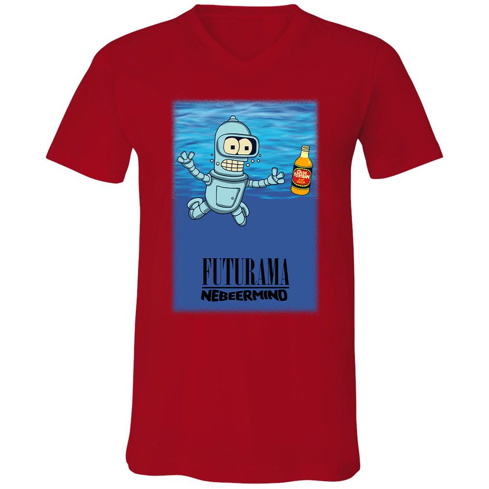 Unisex V-Neck T-Shirt - 737VUVMN - Red - 3