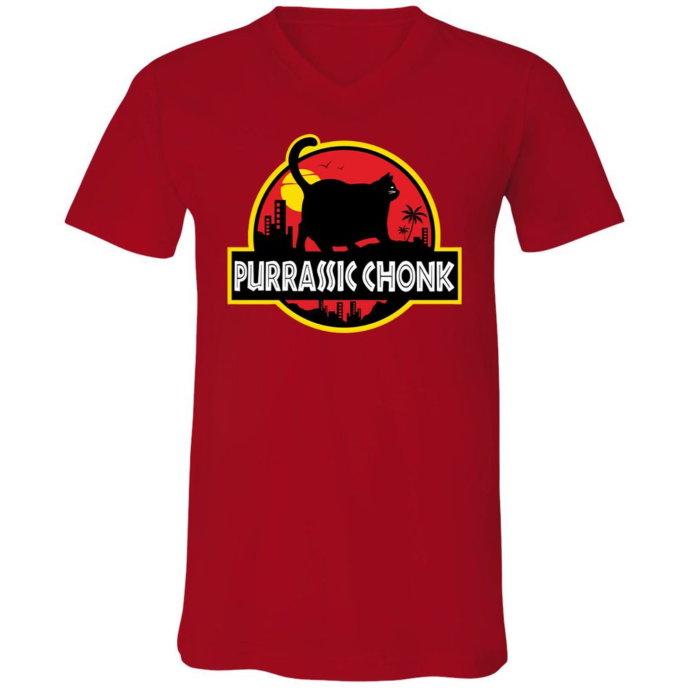 Unisex V-Neck T-Shirt - WR2JKSHG - Red - 3