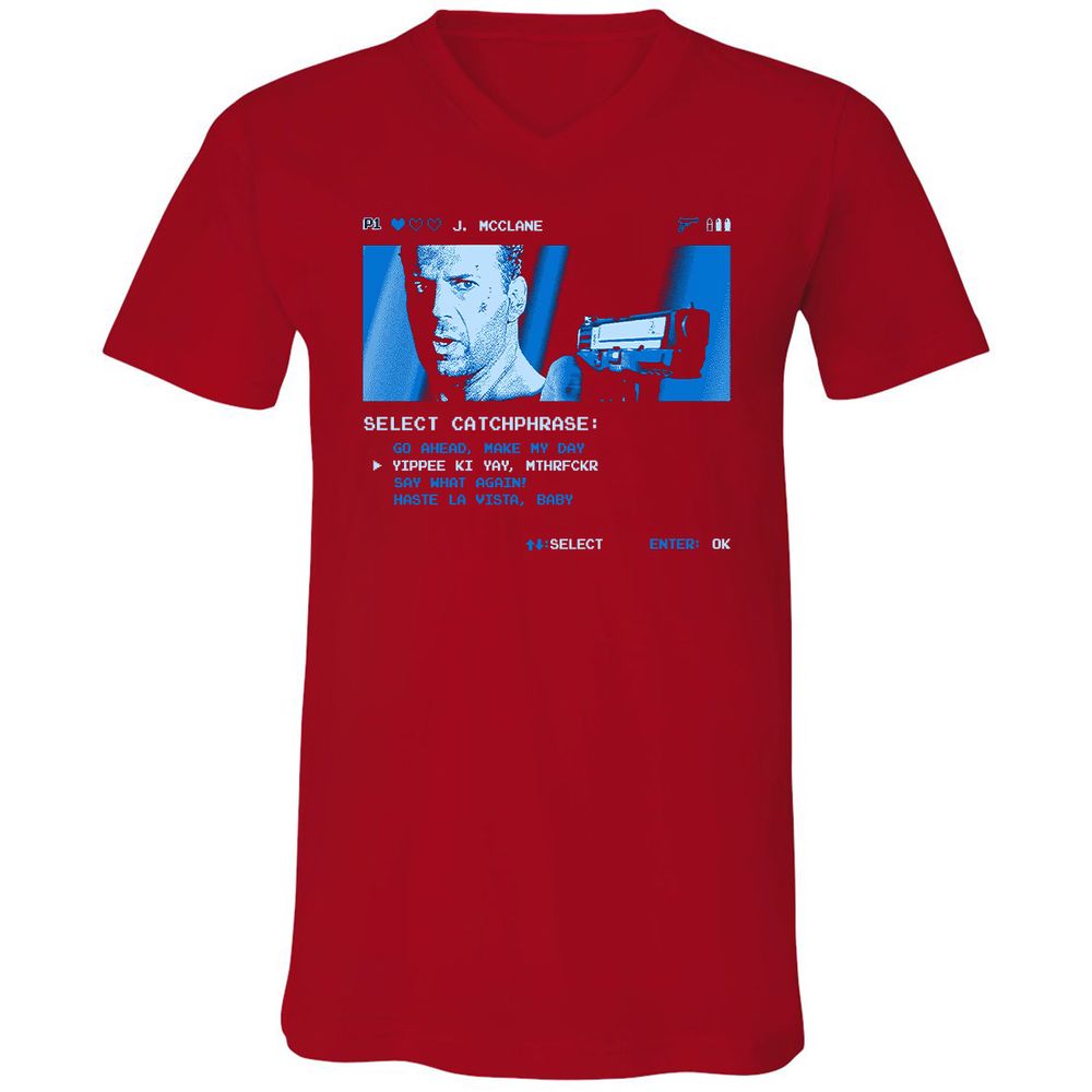 Unisex V-Neck T-Shirt - CVTMSV59 - Red - 3