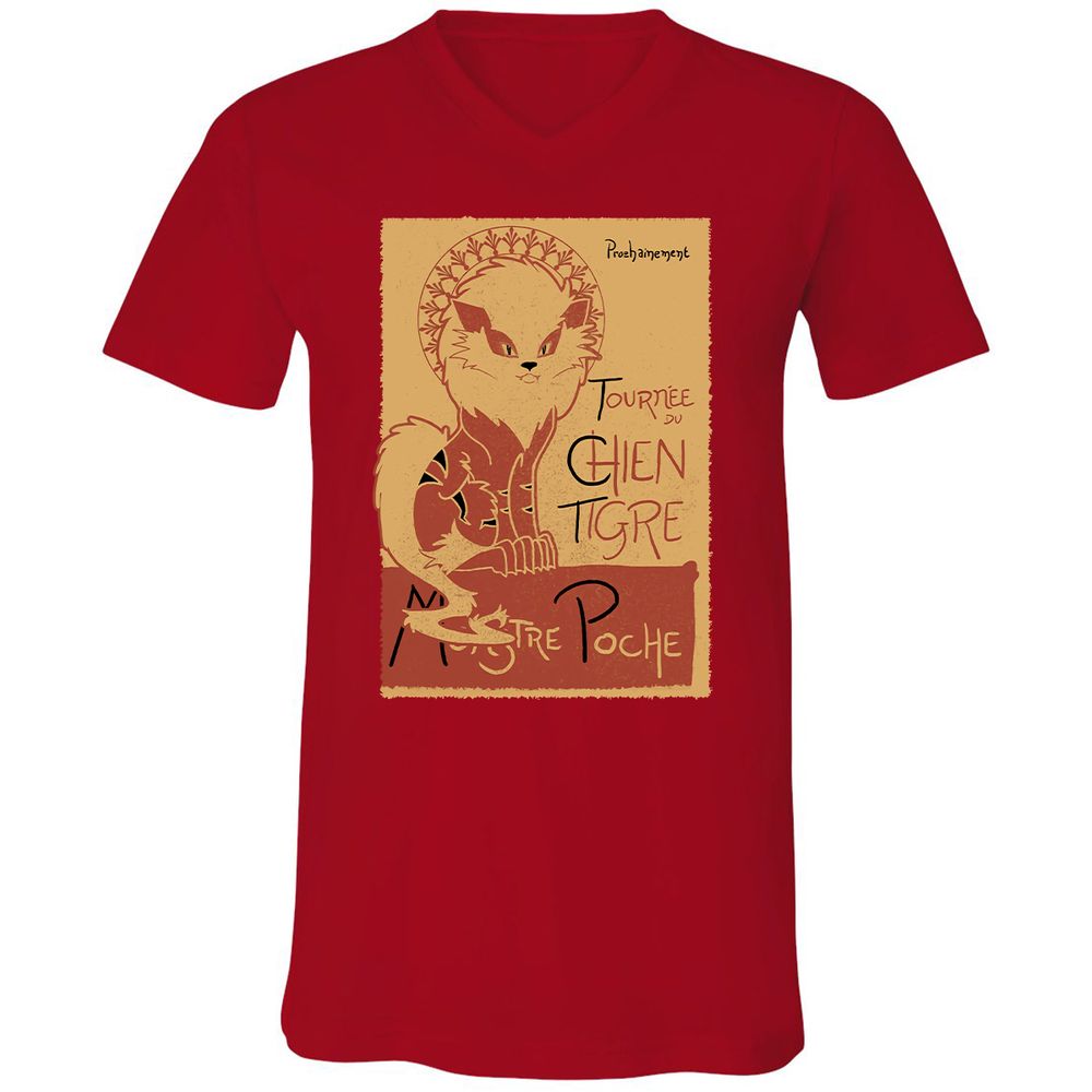 Unisex V-Neck T-Shirt - RN5LJTZE - Red - 3