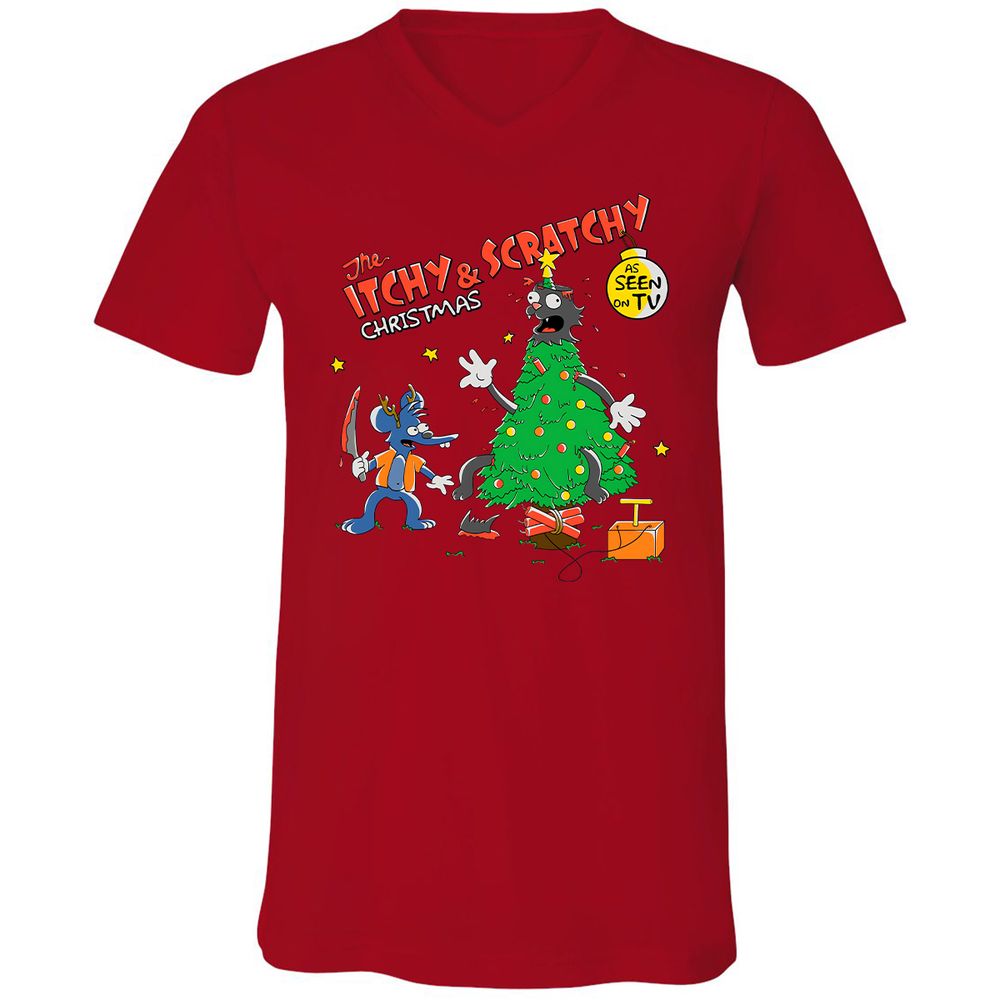 Unisex V-Neck T-Shirt - NLW53AAE - Red - 3