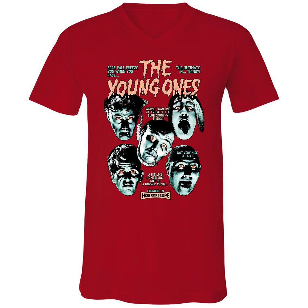 Unisex V-Neck T-Shirt - VE9N6FGU - Red - 3