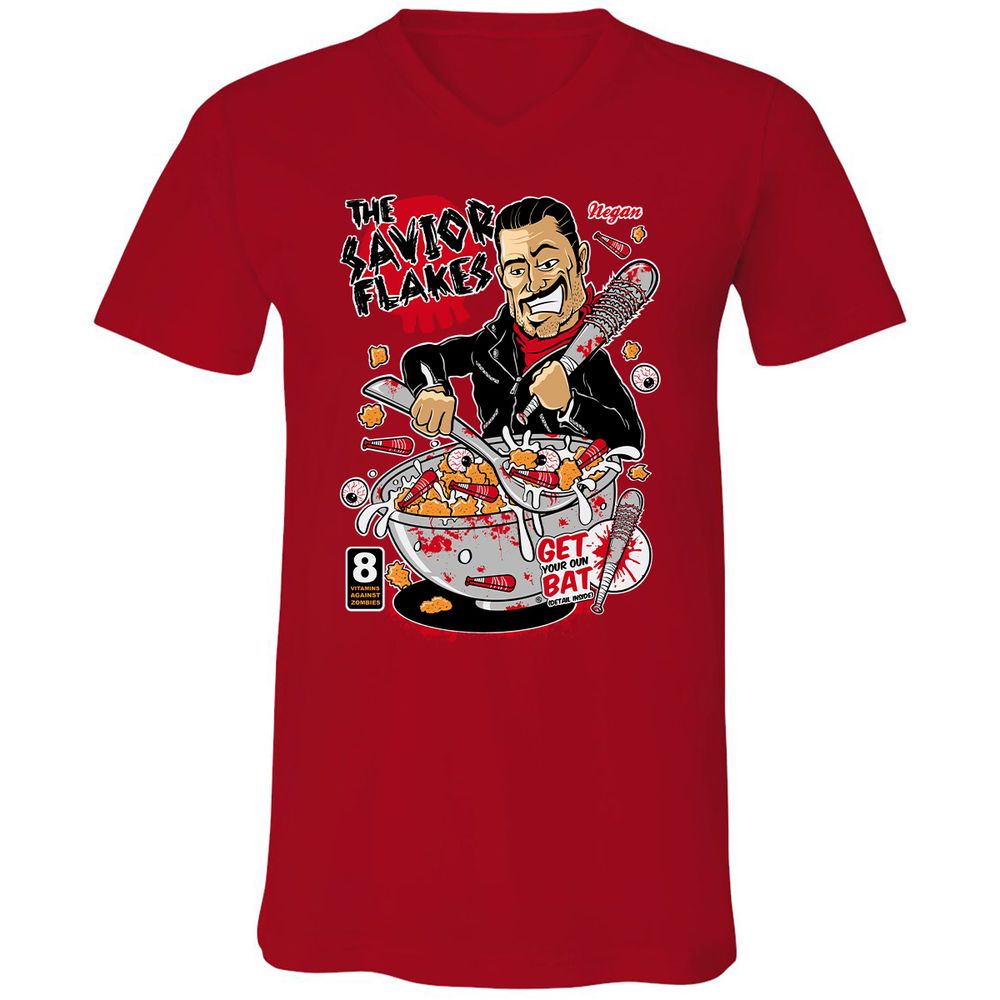 Unisex V-Neck T-Shirt - QTFZ2FYS - Red - 3