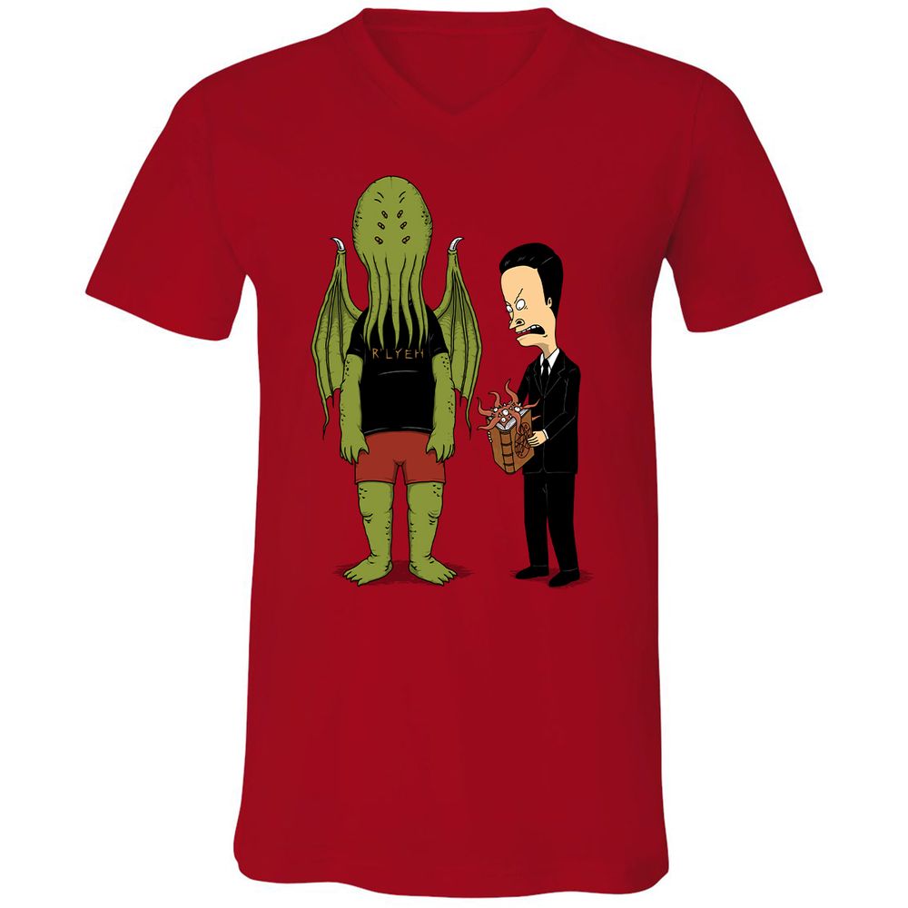 Unisex V-Neck T-Shirt - JPJ7JK7Z - Red - 3