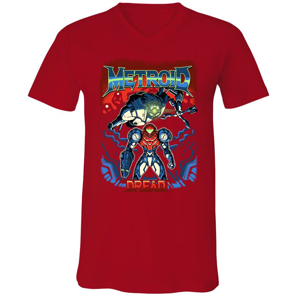 Unisex V-Neck T-Shirt - 37PHZRGR - Red - 3