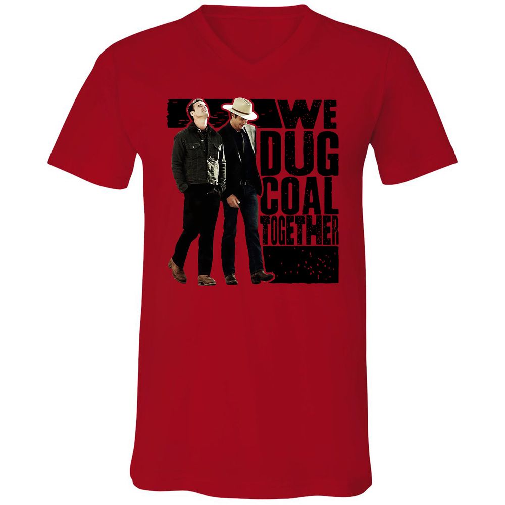 Unisex V-Neck T-Shirt - 8J5V7DVQ - Red - 3