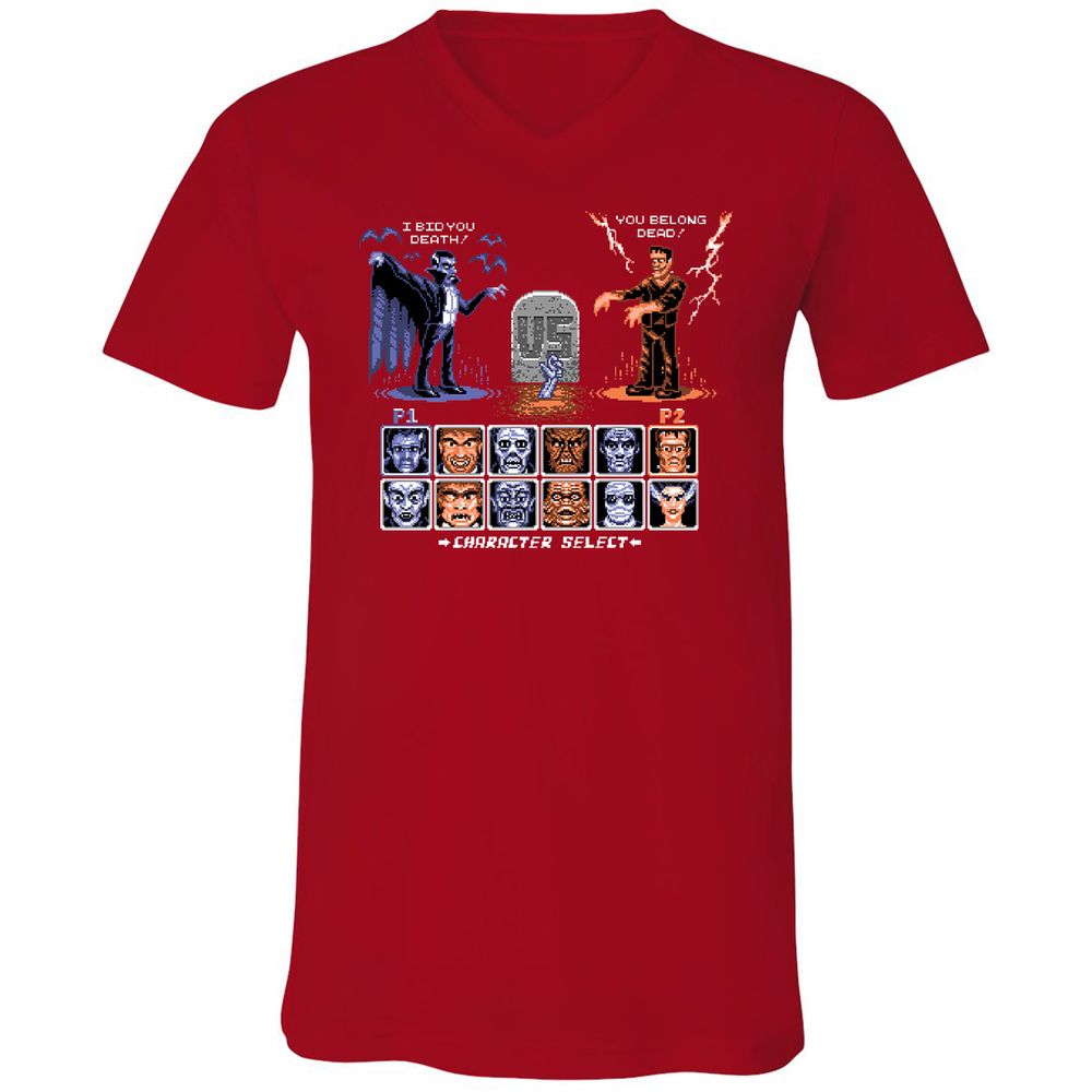 Unisex V-Neck T-Shirt - FLEU8HR2 - Red - 3