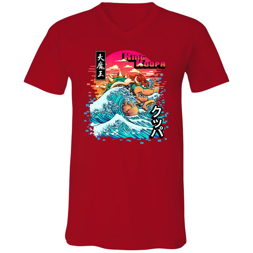 Unisex V-Neck T-Shirt - JNY1RHEM - Red - 3
