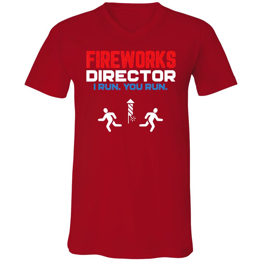 Unisex V-Neck T-Shirt - 4EYK2BYB - Red - 3