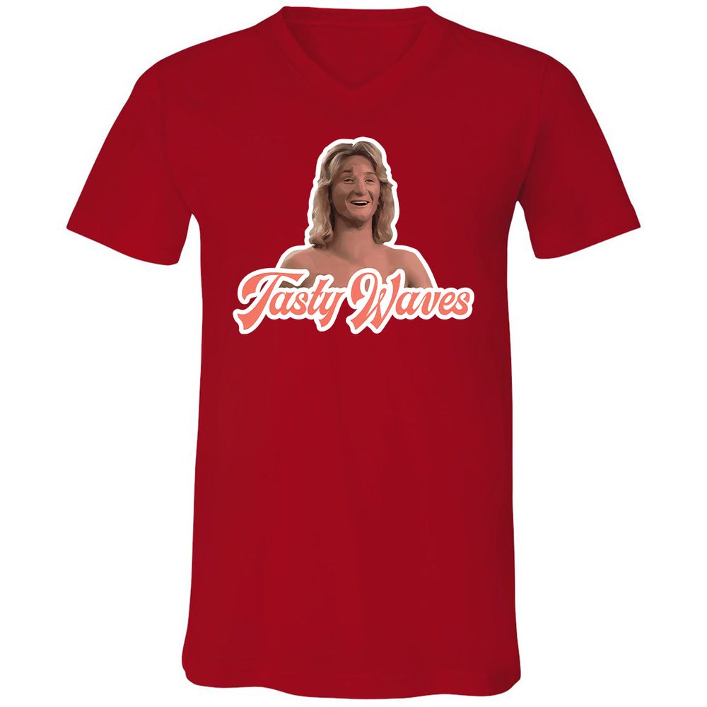 Unisex V-Neck T-Shirt - Y8BE5F7S - Red - 3