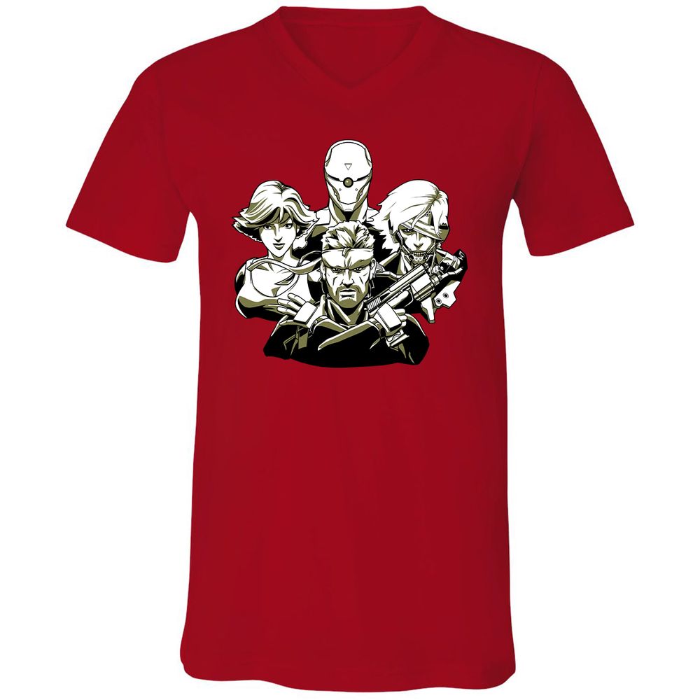 Unisex V-Neck T-Shirt - HHFRMT8S - Red - 3