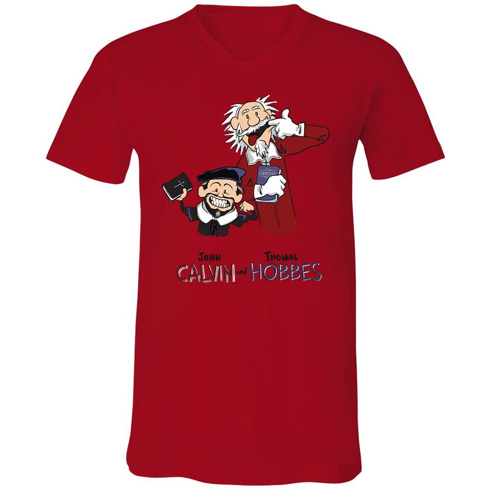 Unisex V-Neck T-Shirt - Y1376KL6 - Red - 3