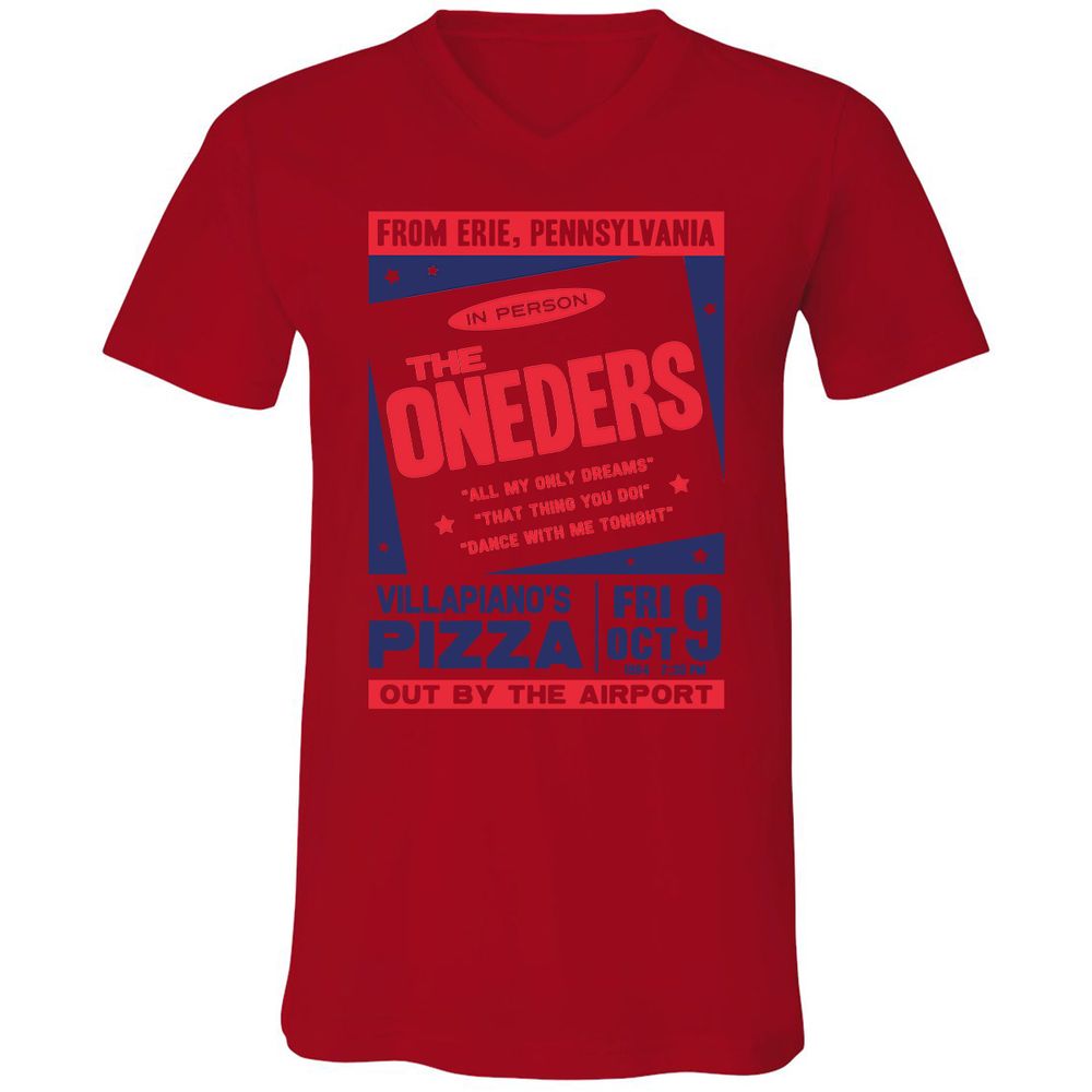 Unisex V-Neck T-Shirt - AXSZ55KM - Red - 3