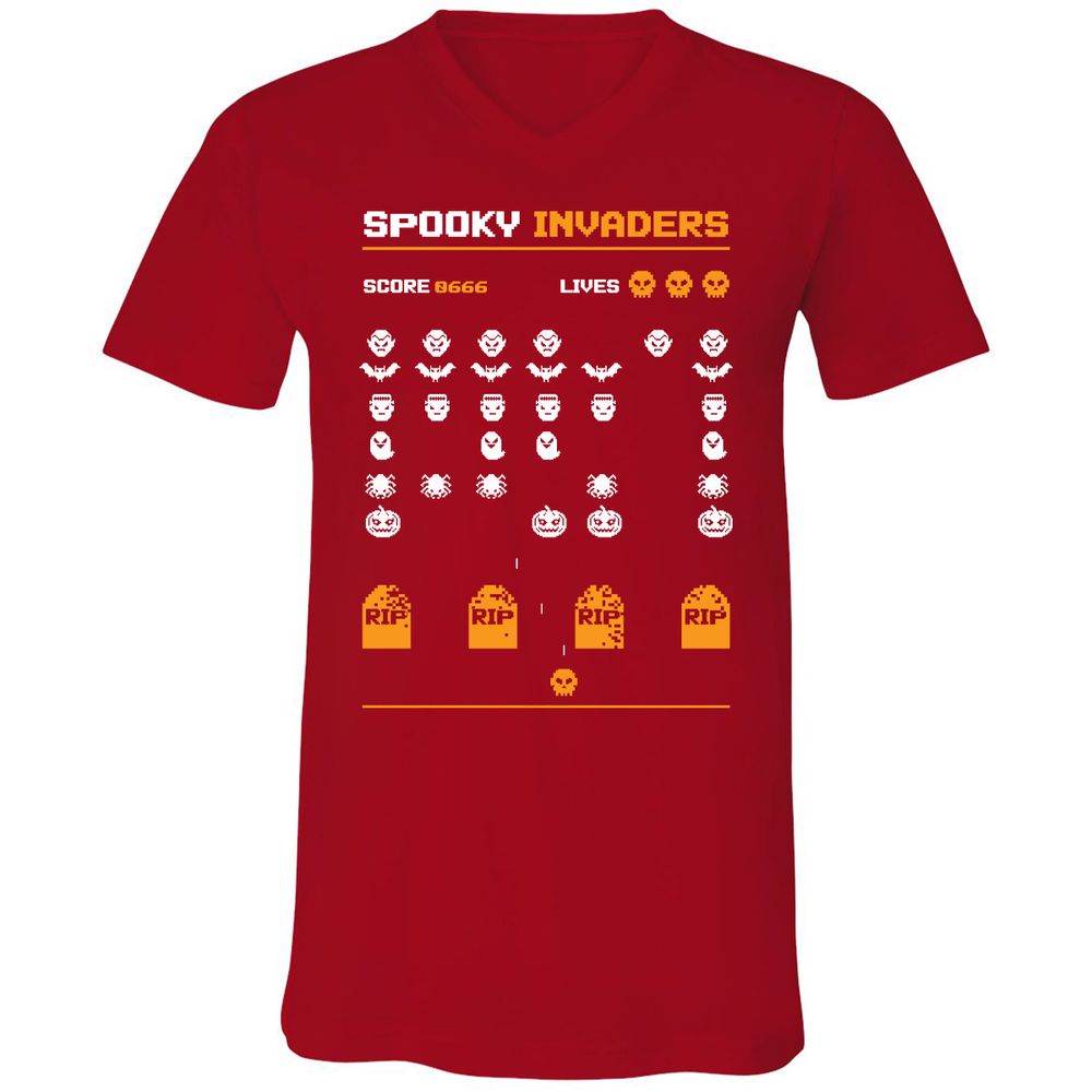 Unisex V-Neck T-Shirt - 2CGB2JJF - Red - 3