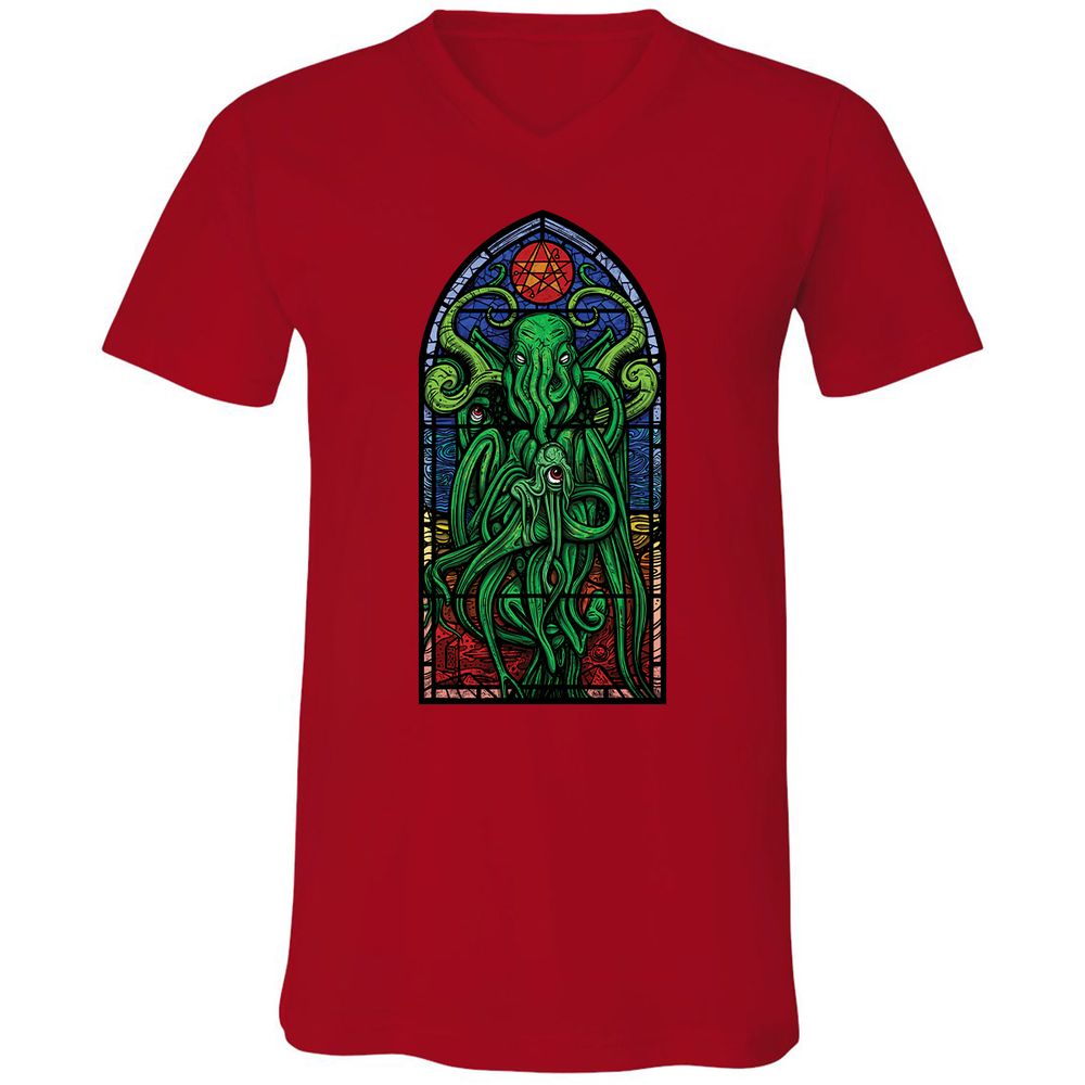 Unisex V-Neck T-Shirt - TWE2ZB68 - Red - 3