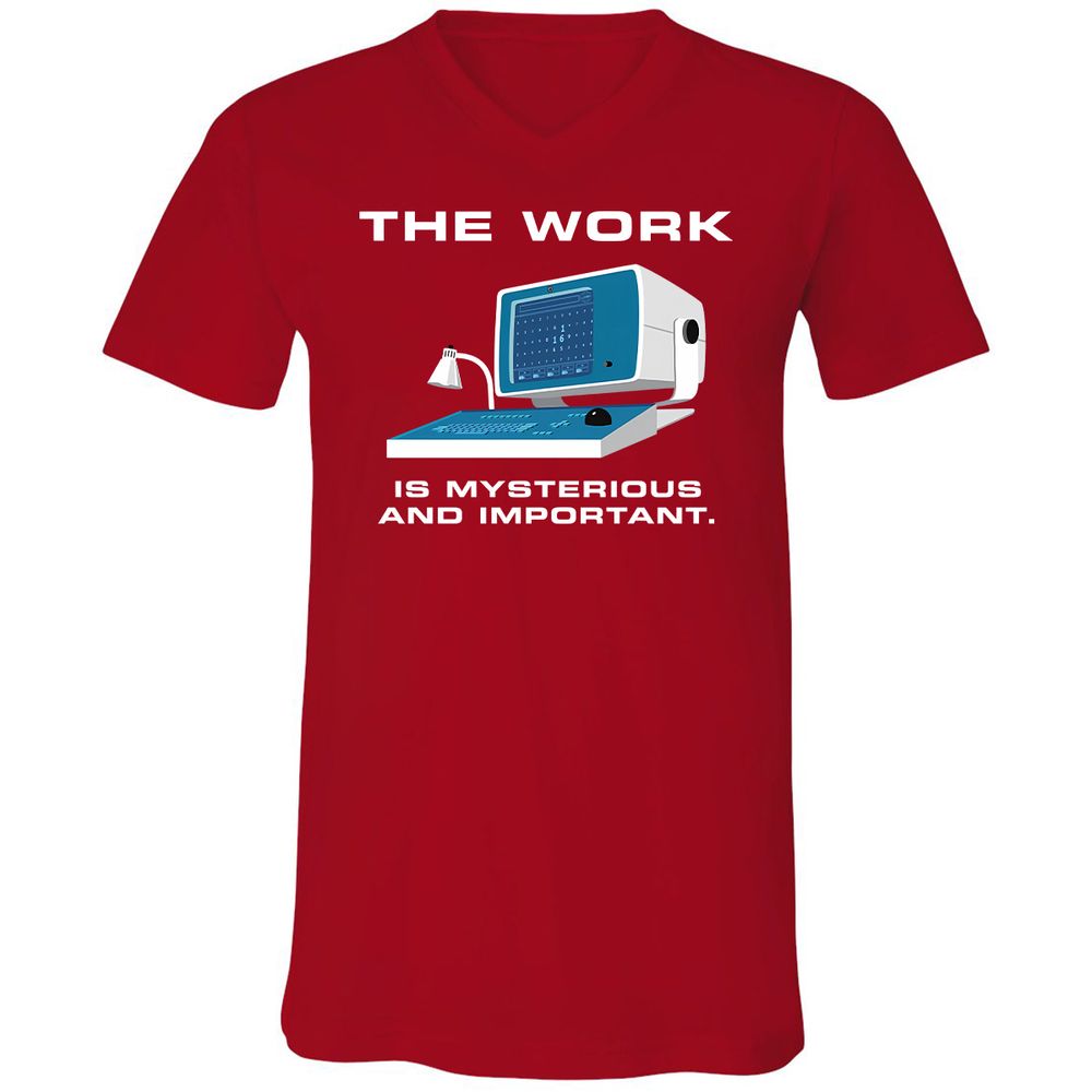 Unisex V-Neck T-Shirt - L5GJ1MAC - Red - 3