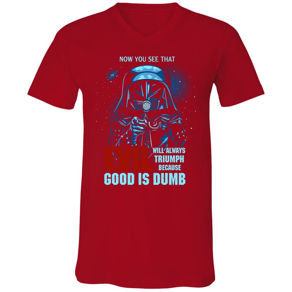 Unisex V-Neck T-Shirt - TVYWLEPL - Red - 3