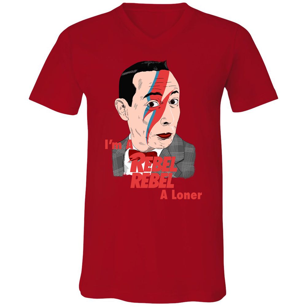 Unisex V-Neck T-Shirt - SQWXAFXG - Red - 3