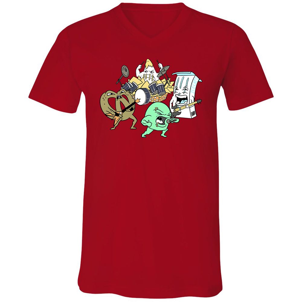 Unisex V-Neck T-Shirt - HS1RV4C7 - Red - 3