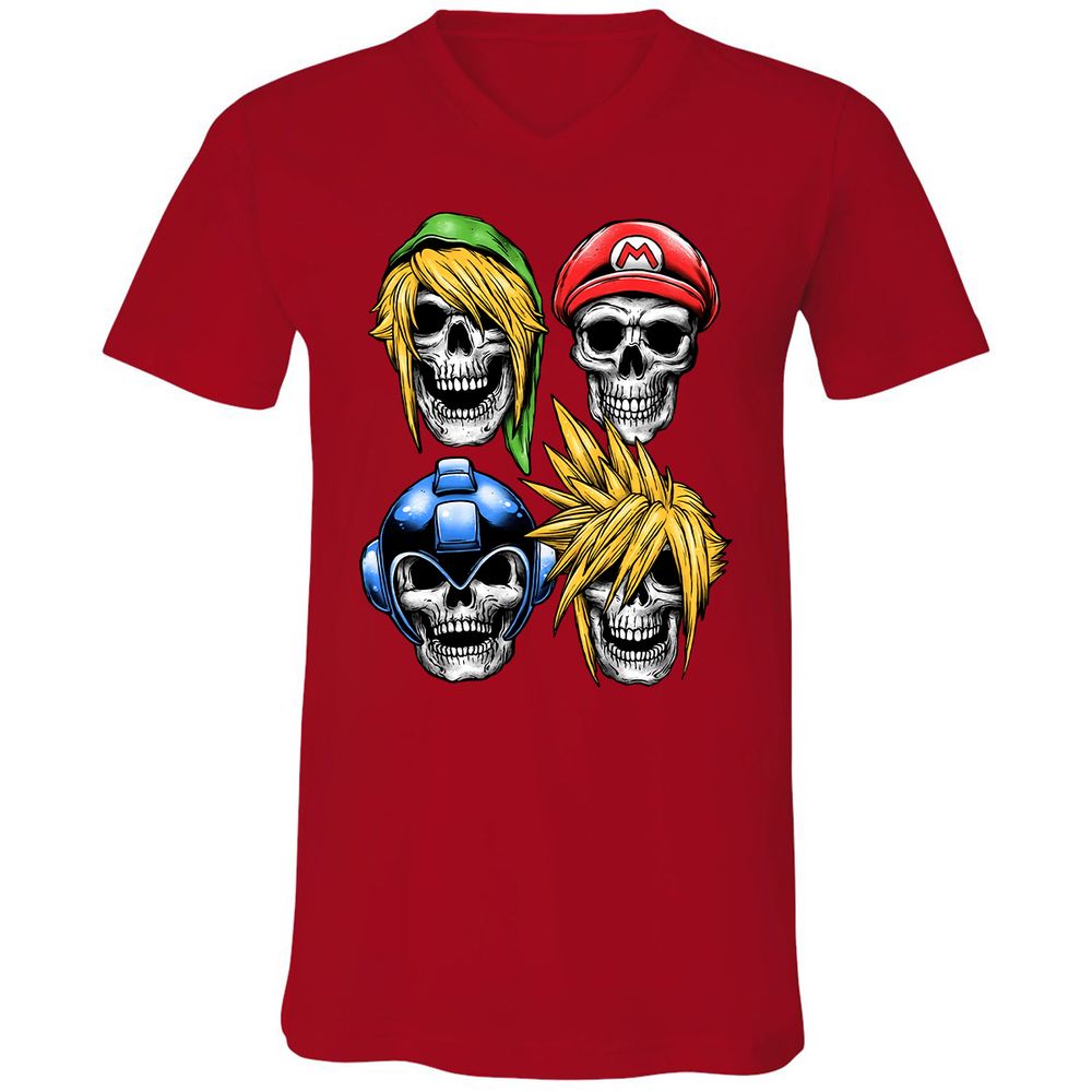 Unisex V-Neck T-Shirt - 5YHMC3LL - Red - 3