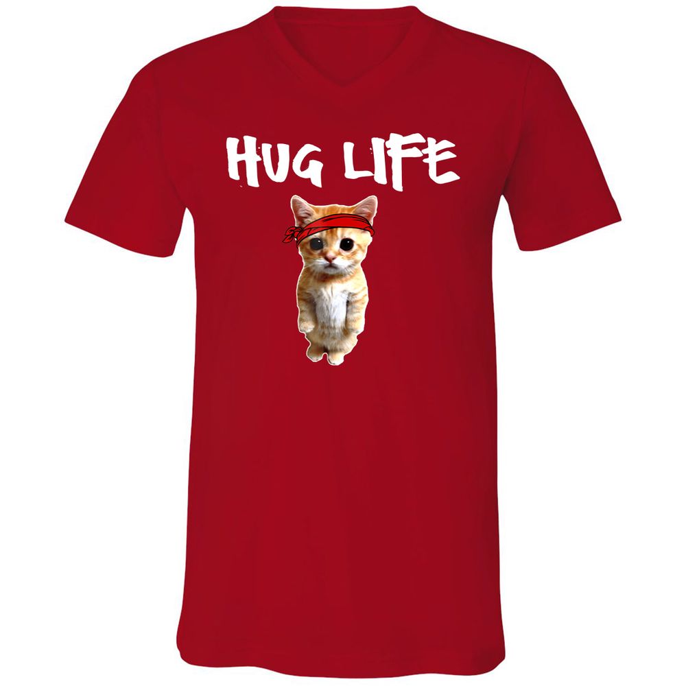 Unisex V-Neck T-Shirt - DQL19X25 - Red - 3