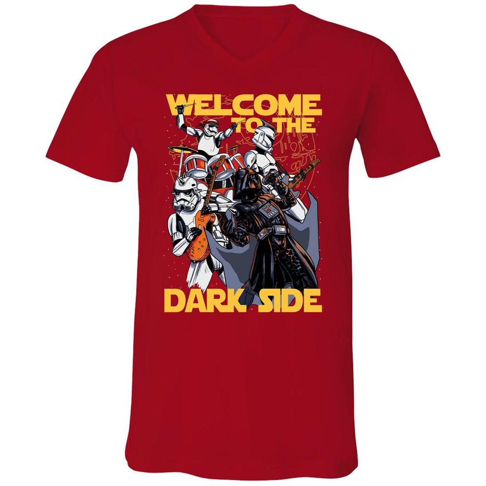 Unisex V-Neck T-Shirt - WXU3FY1G - Red - 3