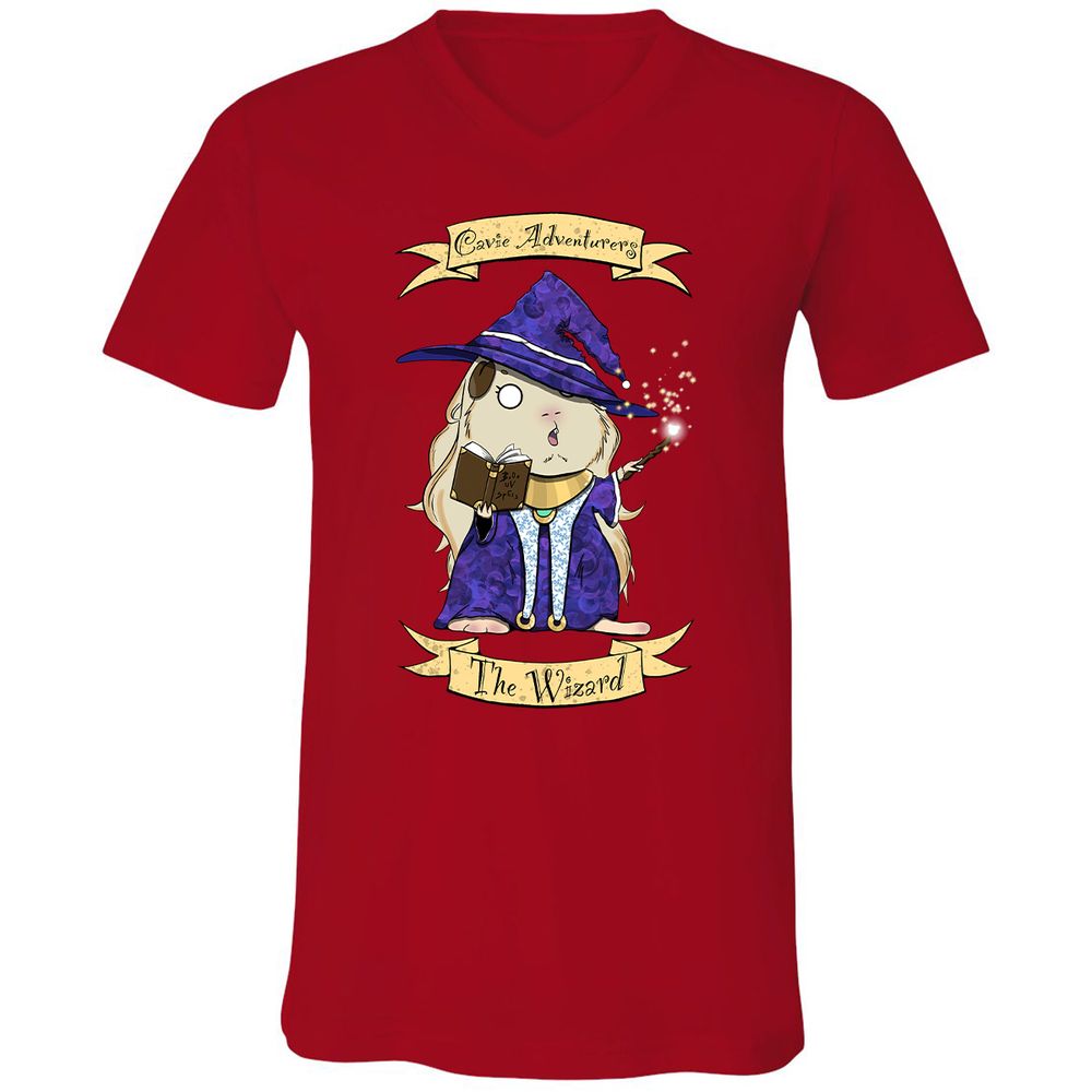 Unisex V-Neck T-Shirt - 37GC34YU - Red - 3