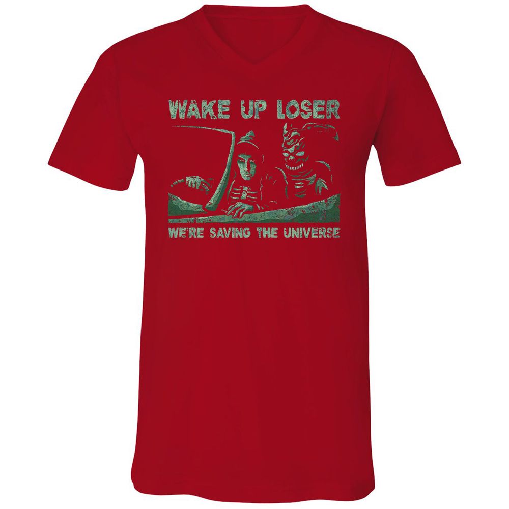 Unisex V-Neck T-Shirt - BUMP5UDE - Red - 3