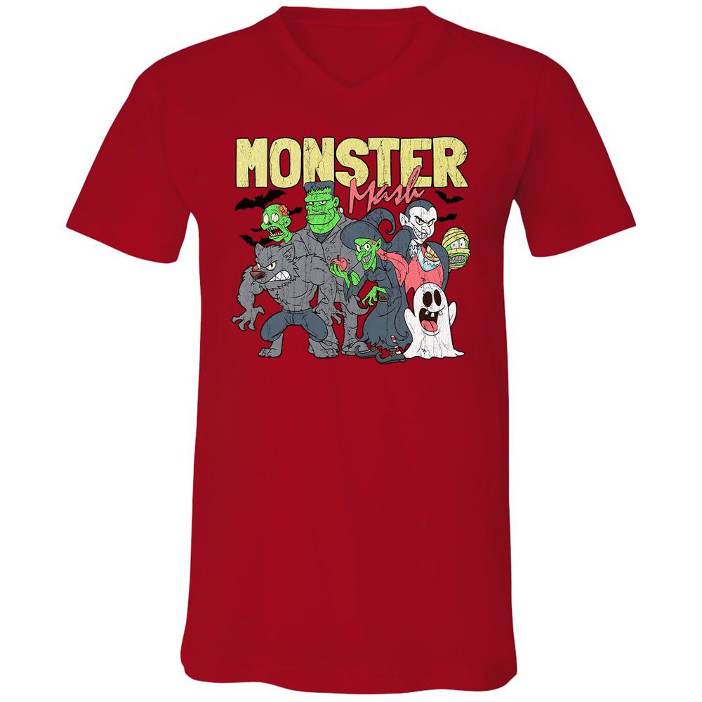 Unisex V-Neck T-Shirt - F5MWNDA2 - Red - 3