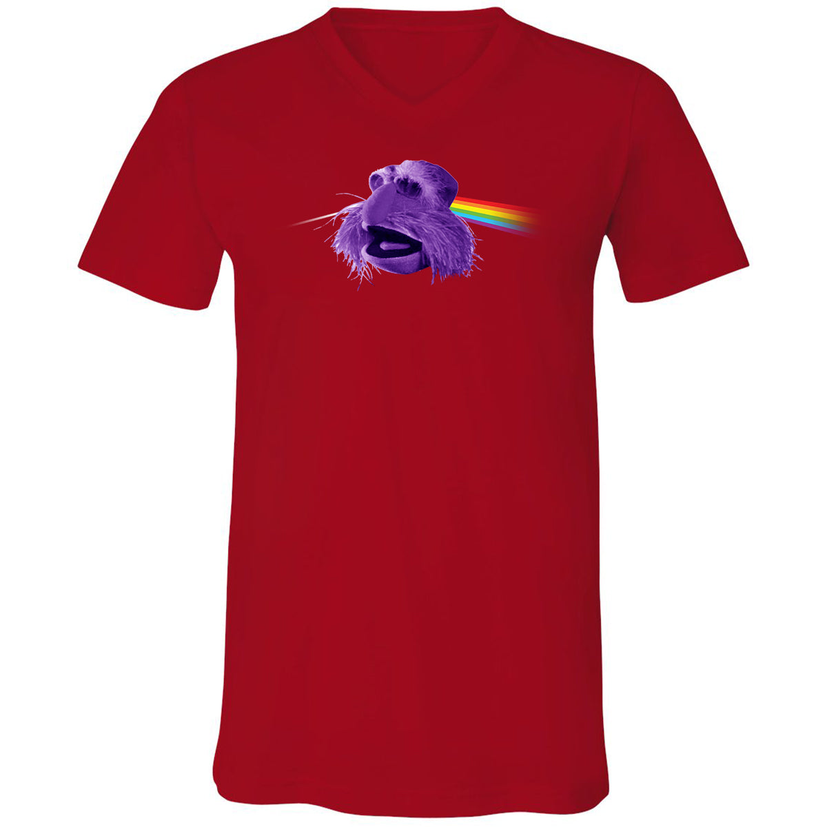 Unisex V-Neck T-Shirt - 9HXWZZUJ - Red - 3