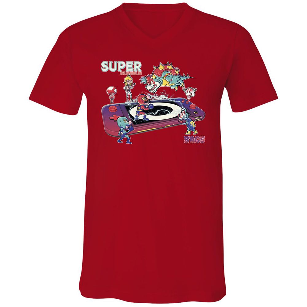 Unisex V-Neck T-Shirt - 8TKV3GJQ - Red - 3