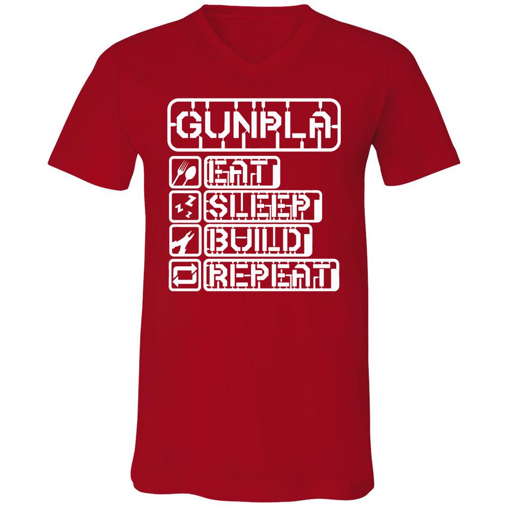 Unisex V-Neck T-Shirt - KCG9ZJ5R - Red - 3