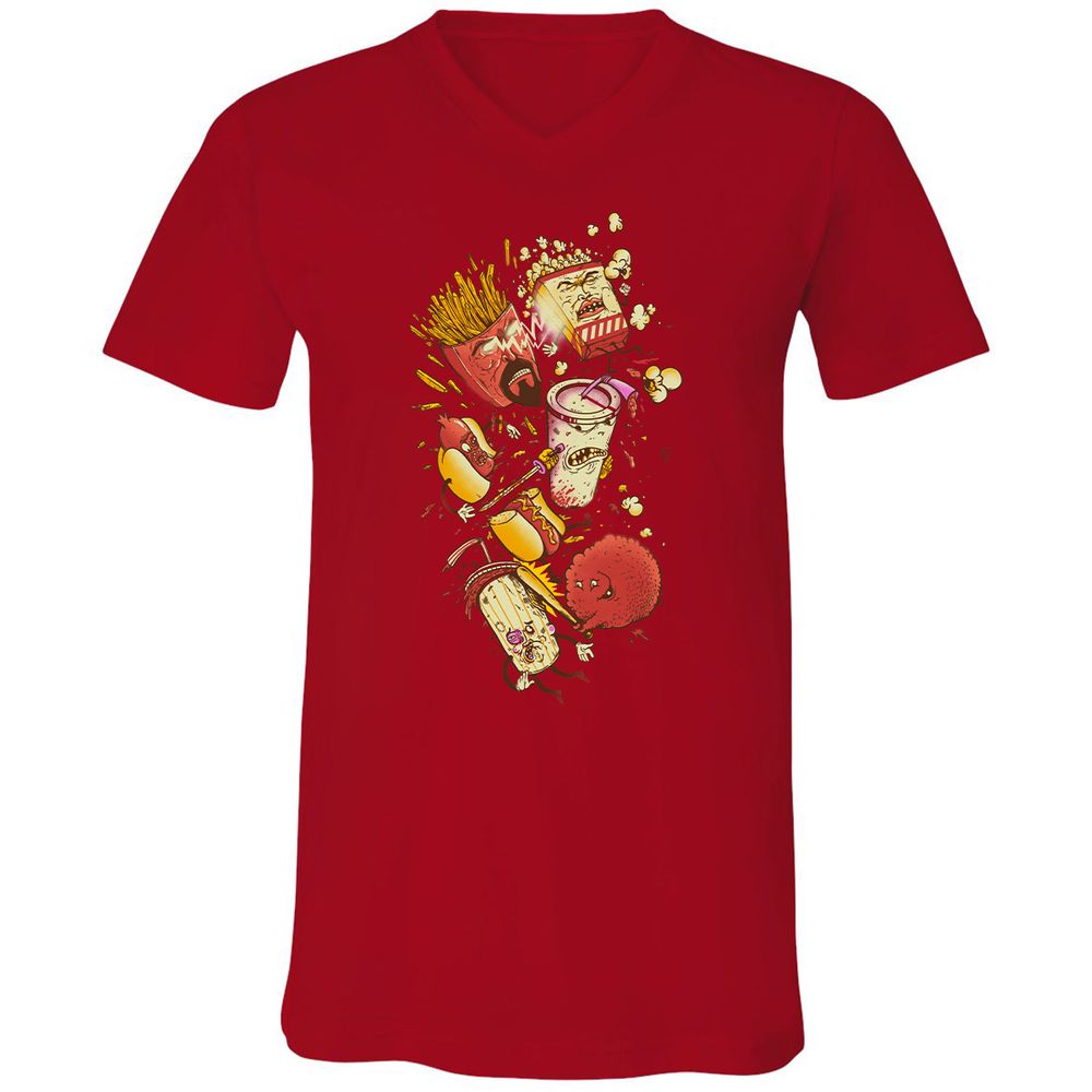 Unisex V-Neck T-Shirt - EFBJG8E1 - Red - 3