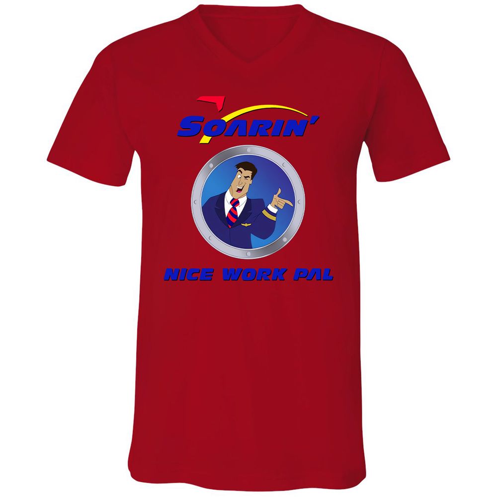 Unisex V-Neck T-Shirt - XBRFZYQP - Red - 3