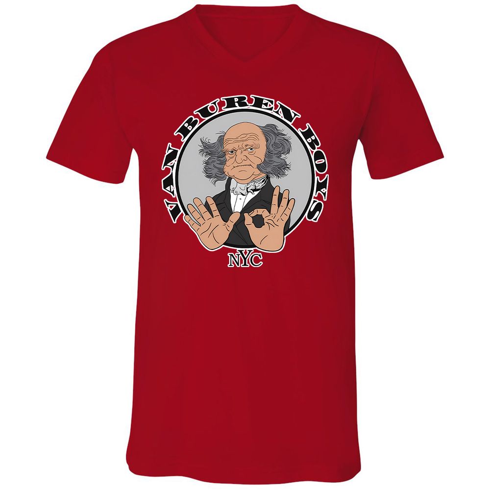 Unisex V-Neck T-Shirt - NEKEJSL3 - Red - 3