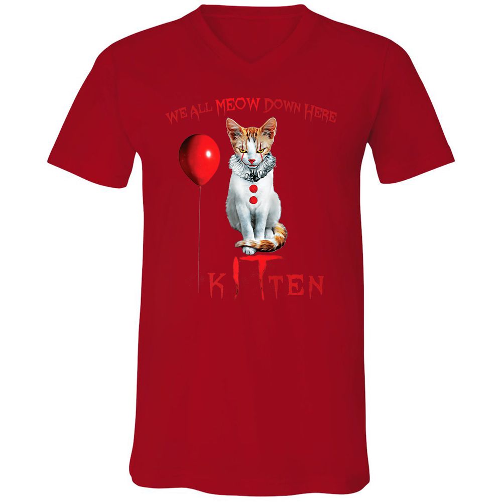 Unisex V-Neck T-Shirt - TNHZ7U8B - Red - 3