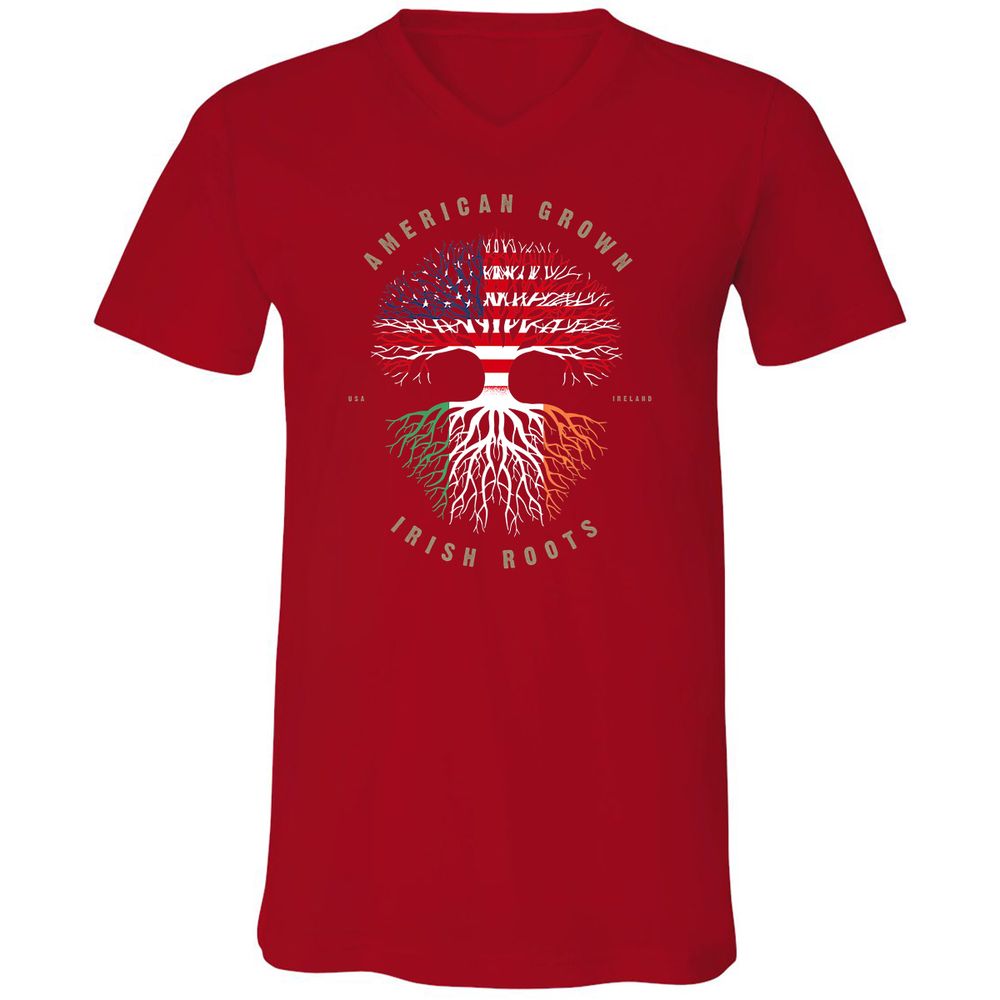 Unisex V-Neck T-Shirt - UKY3BYE8 - Red - 3