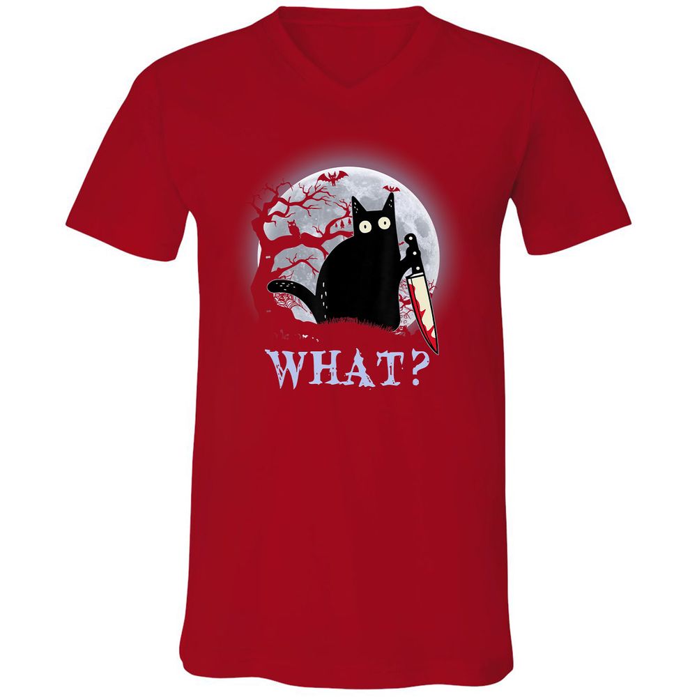 Unisex V-Neck T-Shirt - 8CQ1WCYZ - Red - 3