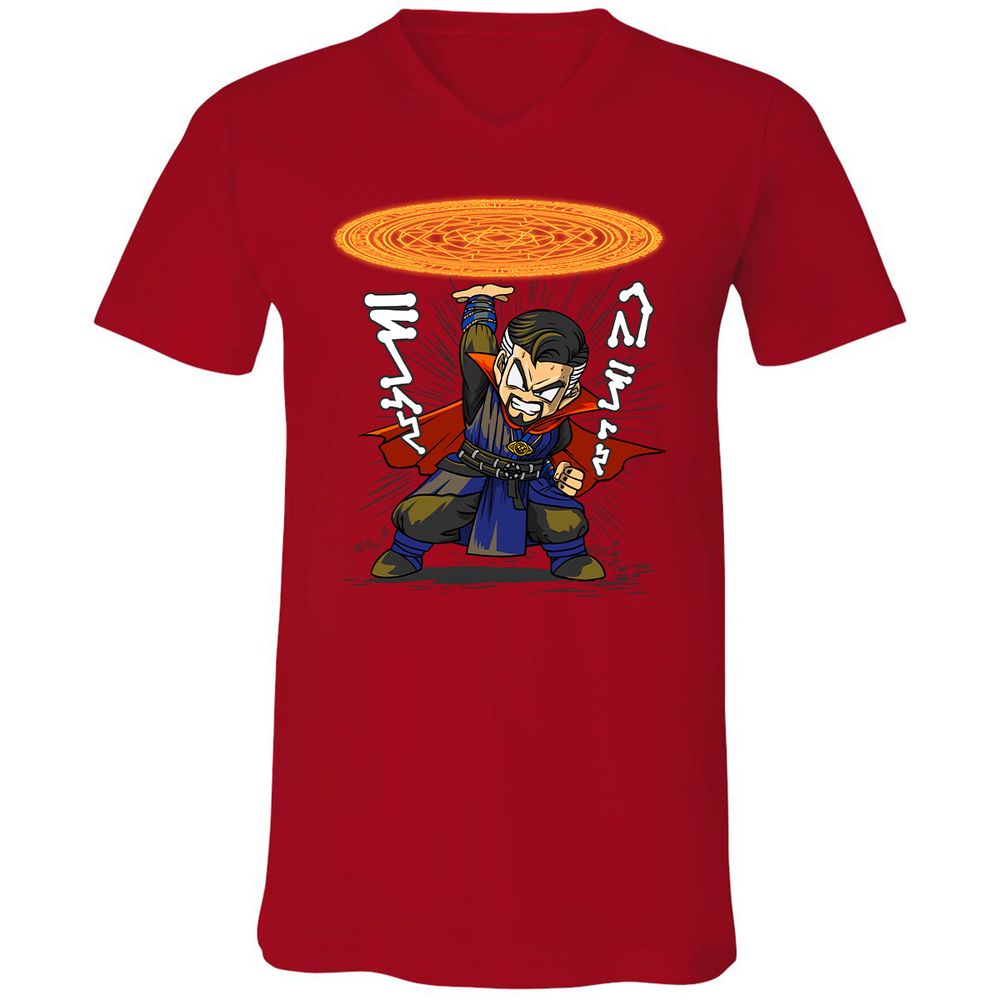 Unisex V-Neck T-Shirt - DJU65KW1 - Red - 3