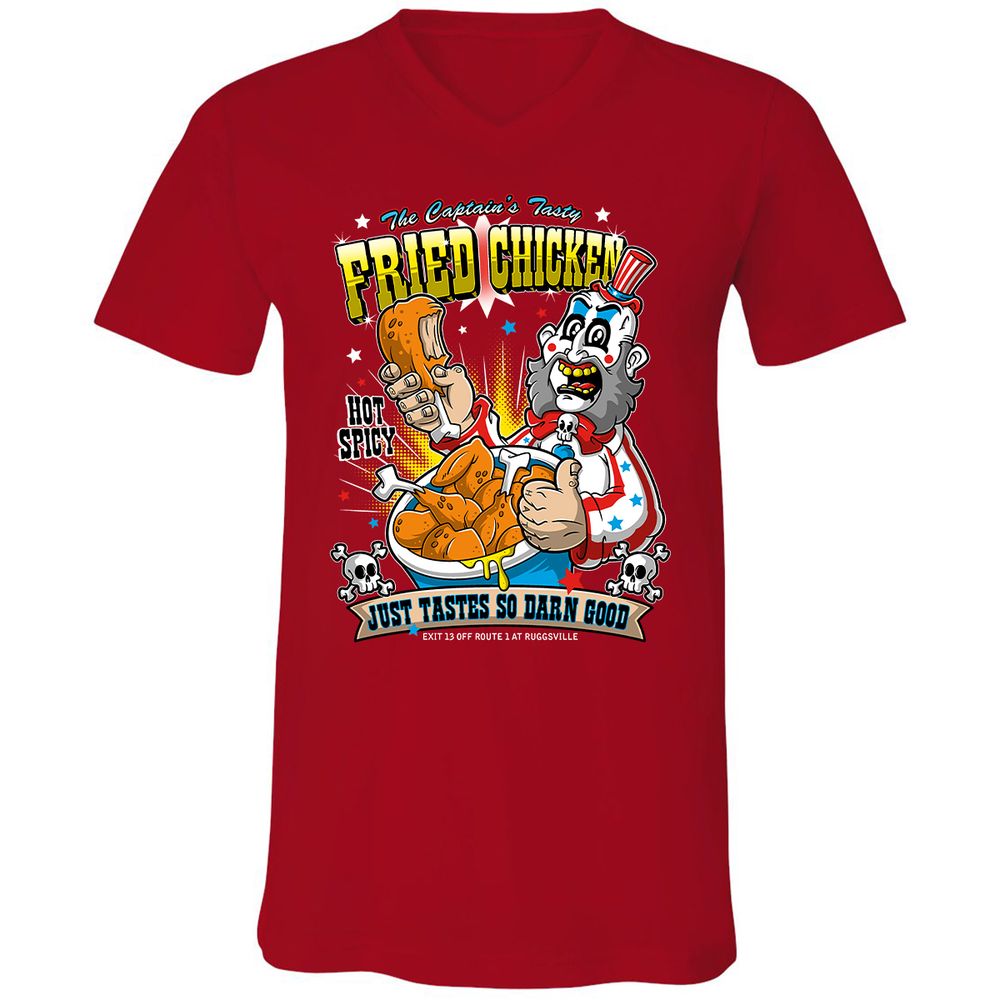 Unisex V-Neck T-Shirt - AFTCLY4Q - Red - 3