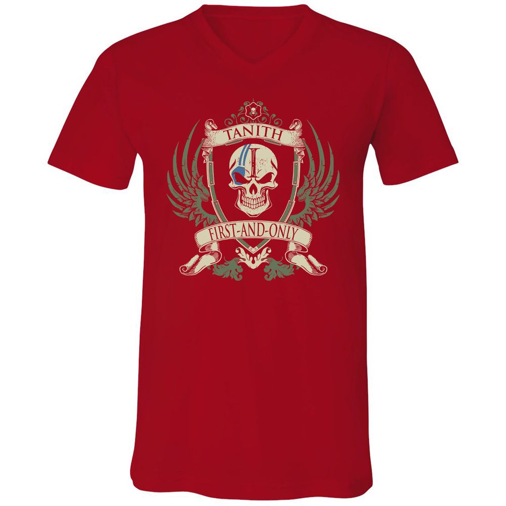 Unisex V-Neck T-Shirt - TB9X2YL2 - Red - 3