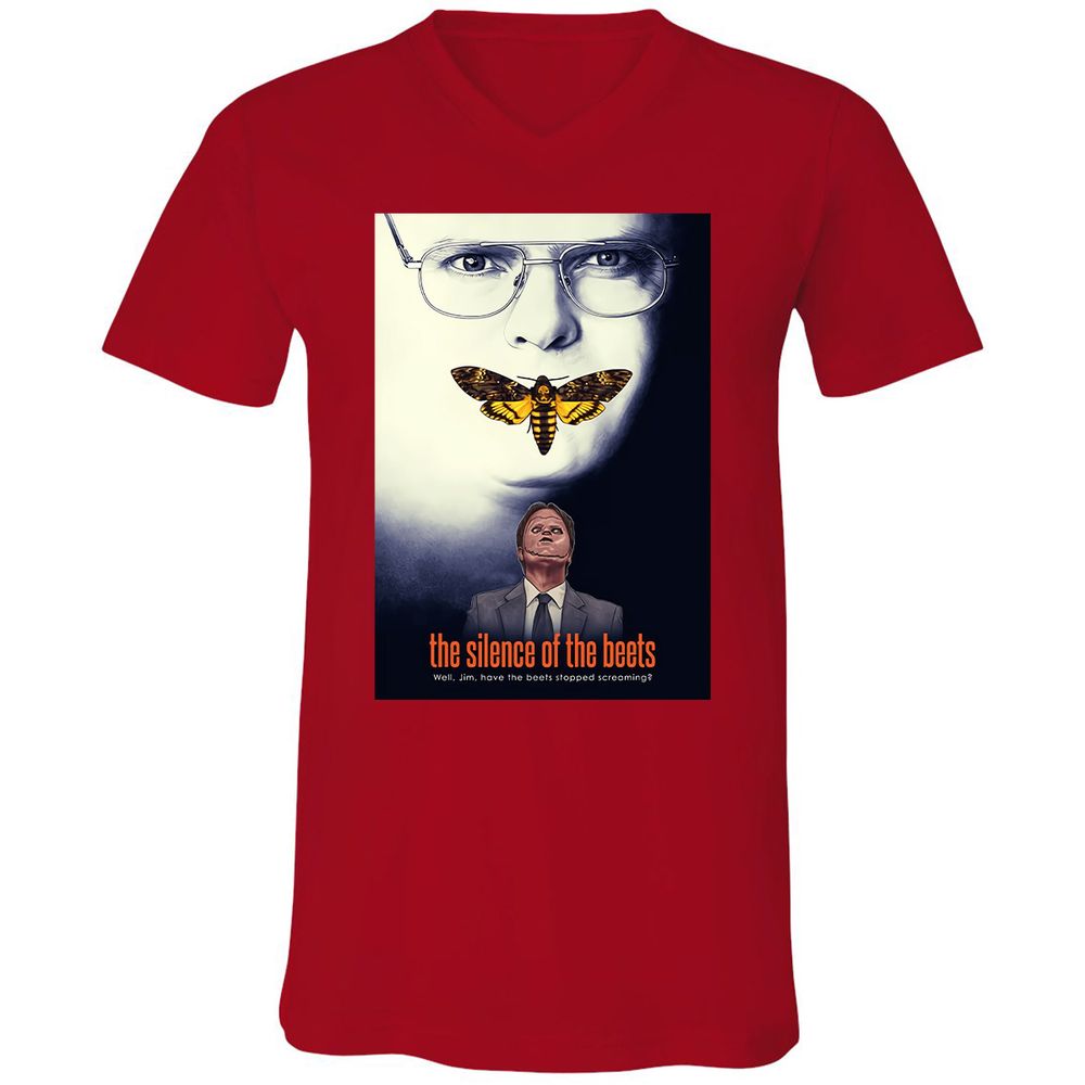 Unisex V-Neck T-Shirt - GX6E1ETV - Red - 3