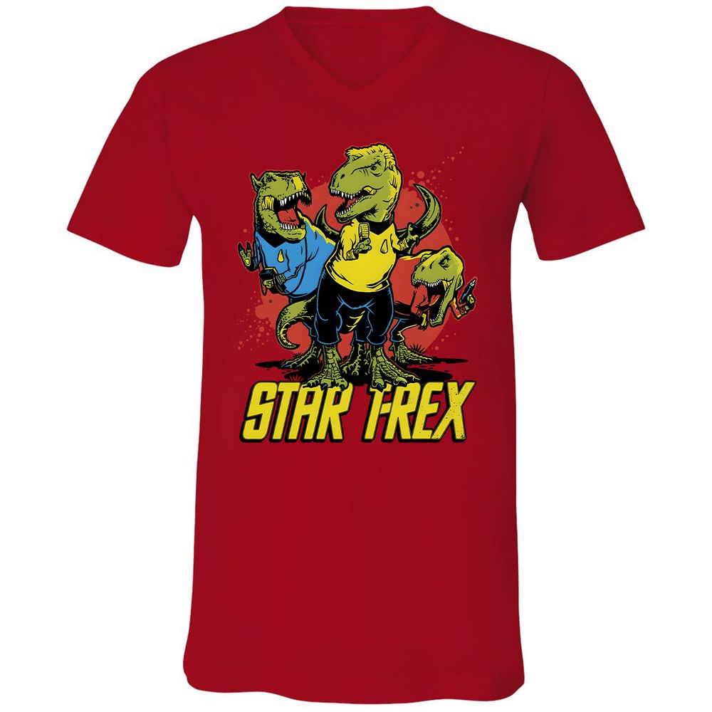 Unisex V-Neck T-Shirt - UBLKUJKQ - Red - 3