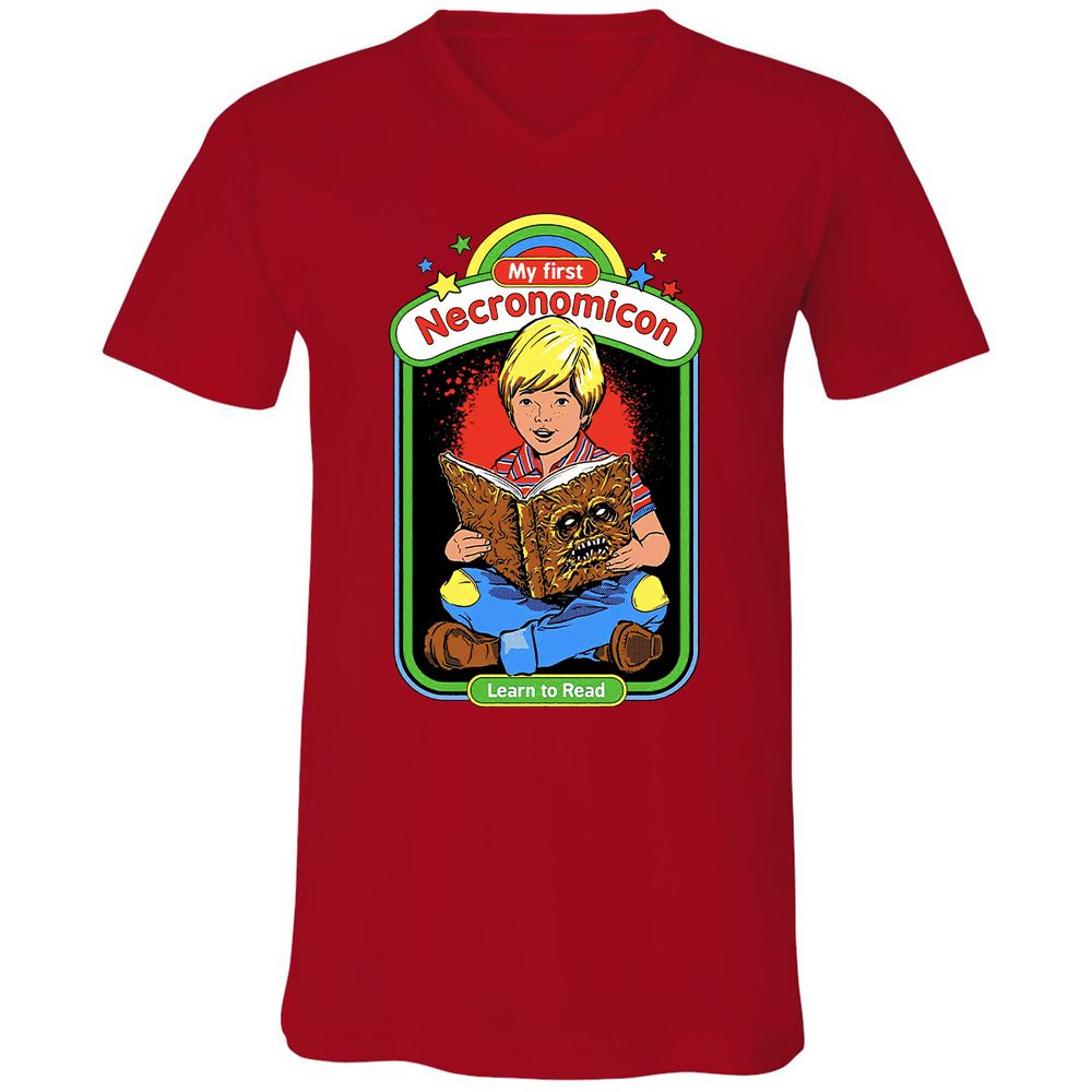 Unisex V-Neck T-Shirt - LMWLH6K8 - Red - 3