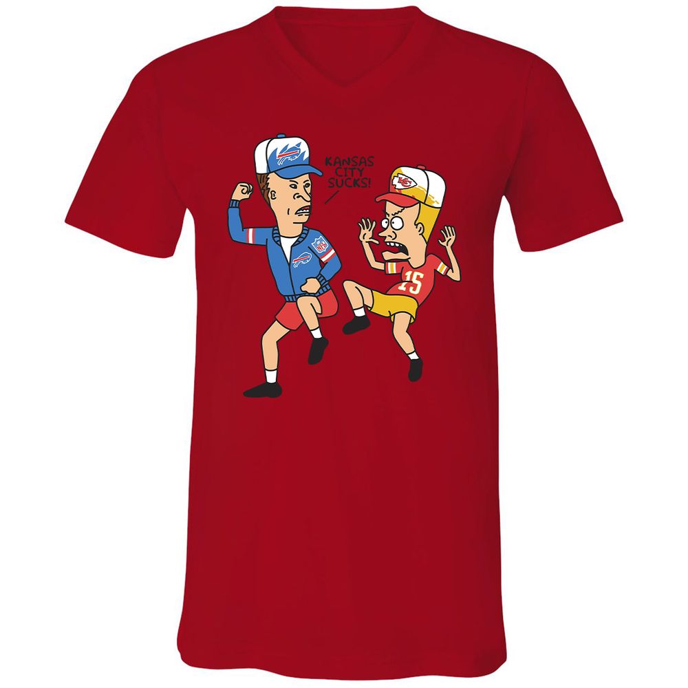 Unisex V-Neck T-Shirt - 852LTBDQ - Red - 3