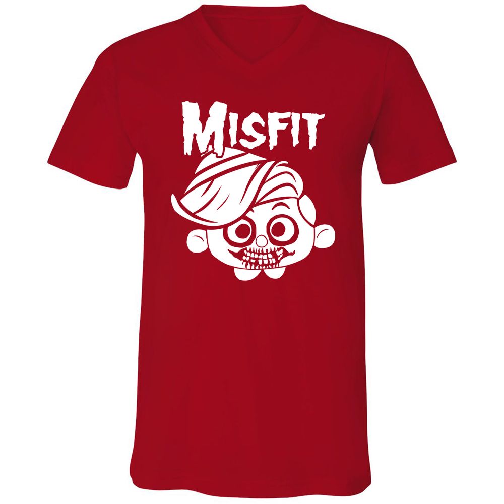 Unisex V-Neck T-Shirt - C7N4TVS4 - Red - 3