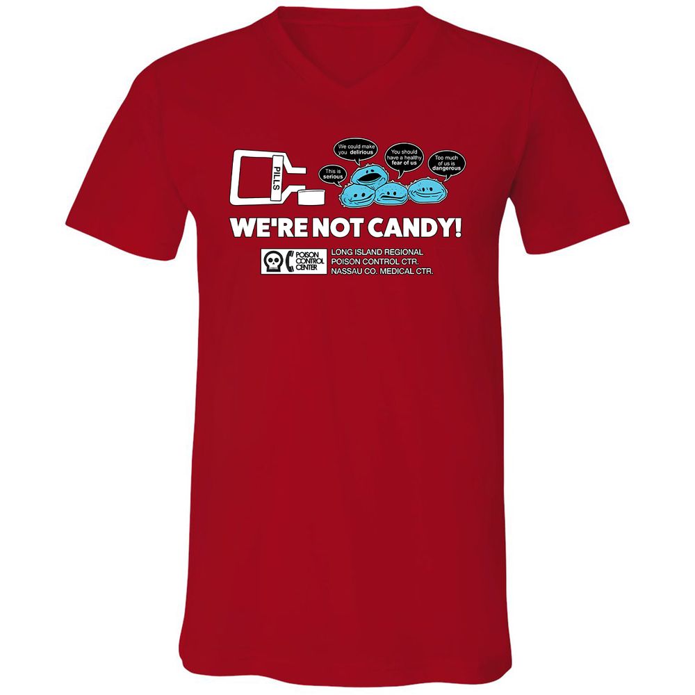 Unisex V-Neck T-Shirt - 8E3DPZKJ - Red - 3