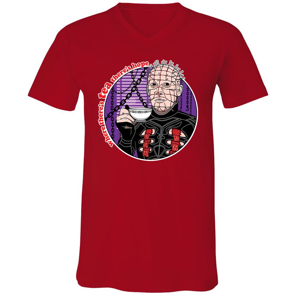 Unisex V-Neck T-Shirt - XD9D9L34 - Red - 3